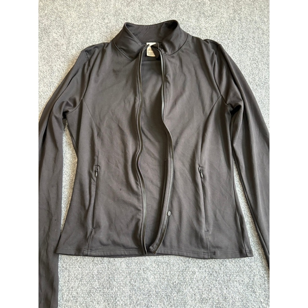 Victorias Secret PINK Womens Black Full Zip Track Jacket Mock Neck Size M